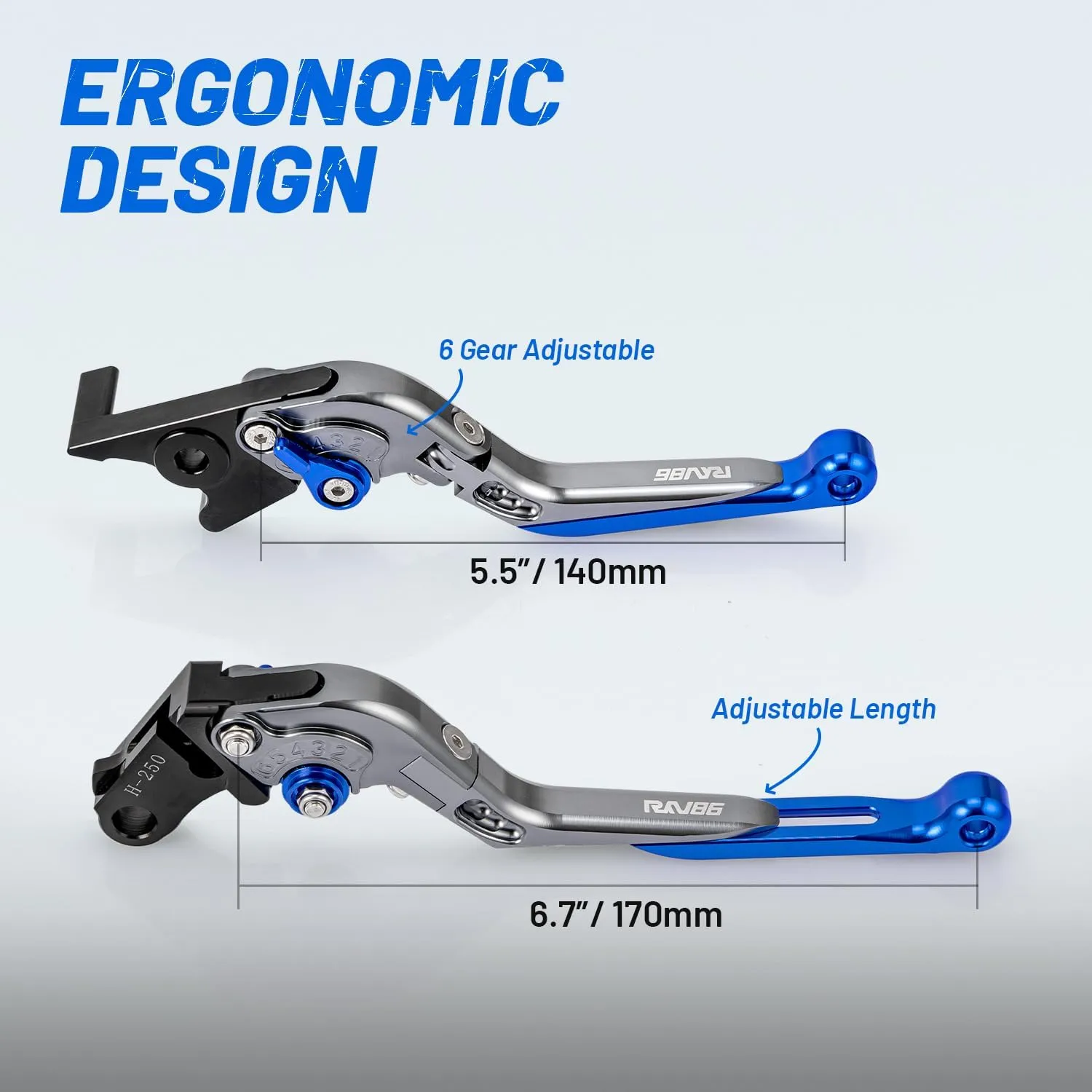 Motorcycle Brake Clutch Levers Foldable for Honda CBR500R/CB500F/X (13-21), CB400F/CB400R (13-20), Grom MSX (14-23), CBR250R (11-15), CBR300R/ CB300F/ CB300FA (14-21), Monkey 125 (18-21) Blue