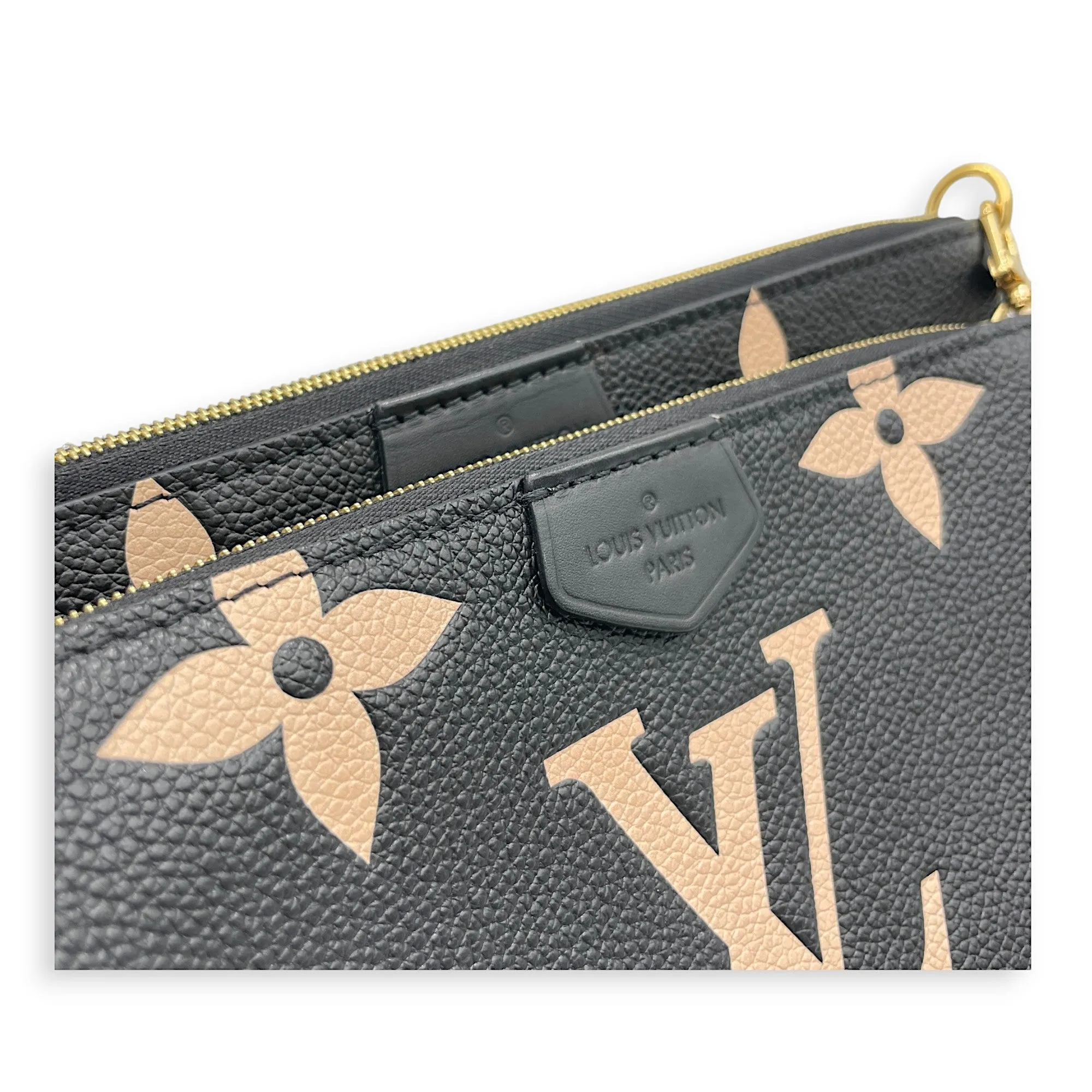 Multi-Pochette Accessoires Black Crossbody Bag in Monogram Empreinte Leather, Gold hardware