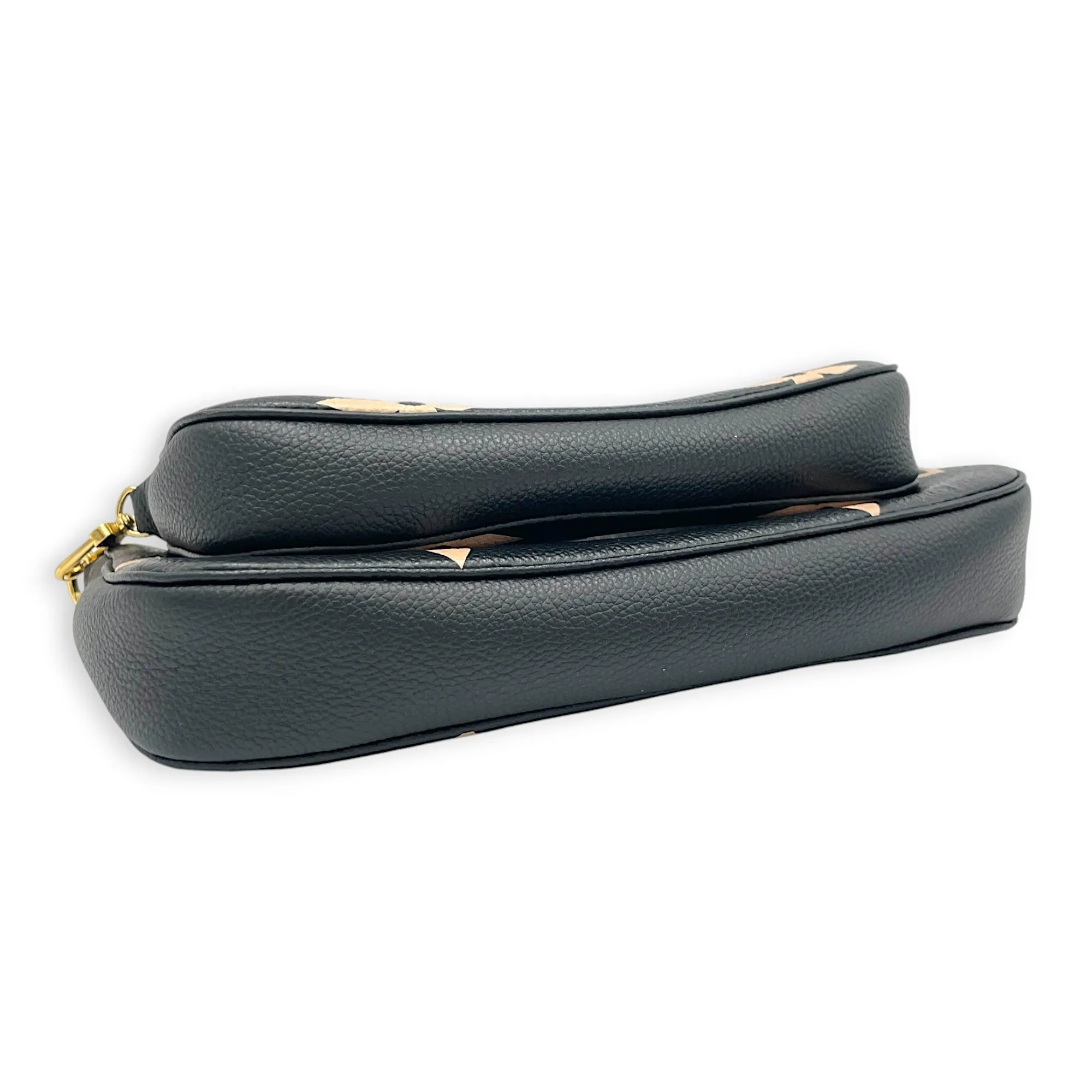 Multi-Pochette Accessoires Black Crossbody Bag in Monogram Empreinte Leather, Gold hardware