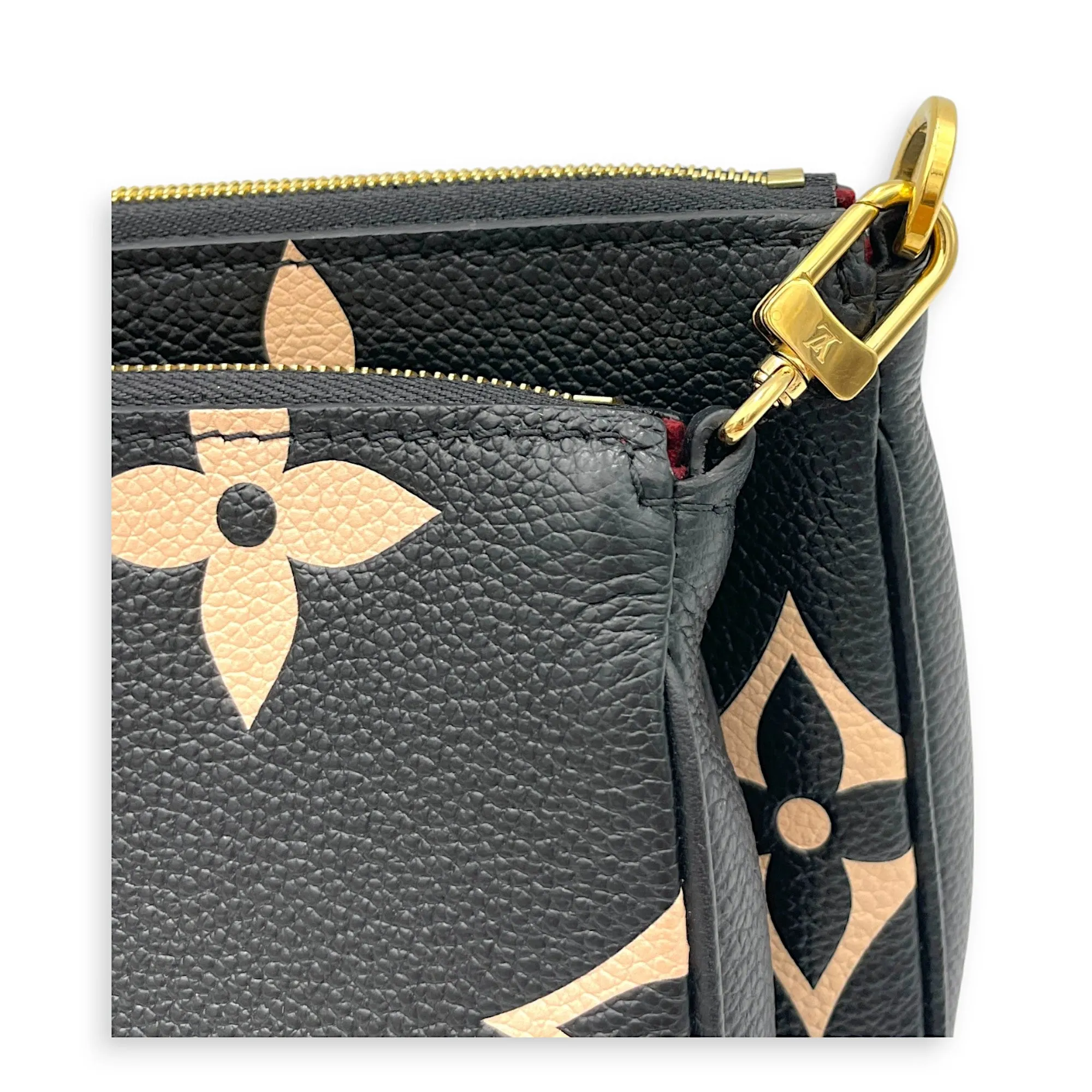 Multi-Pochette Accessoires Black Crossbody Bag in Monogram Empreinte Leather, Gold hardware