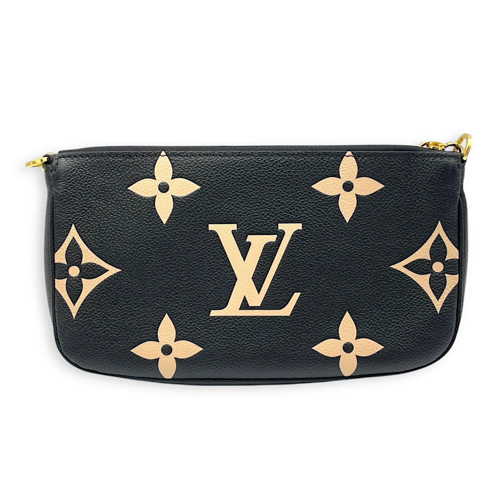 Multi-Pochette Accessoires Black Crossbody Bag in Monogram Empreinte Leather, Gold hardware