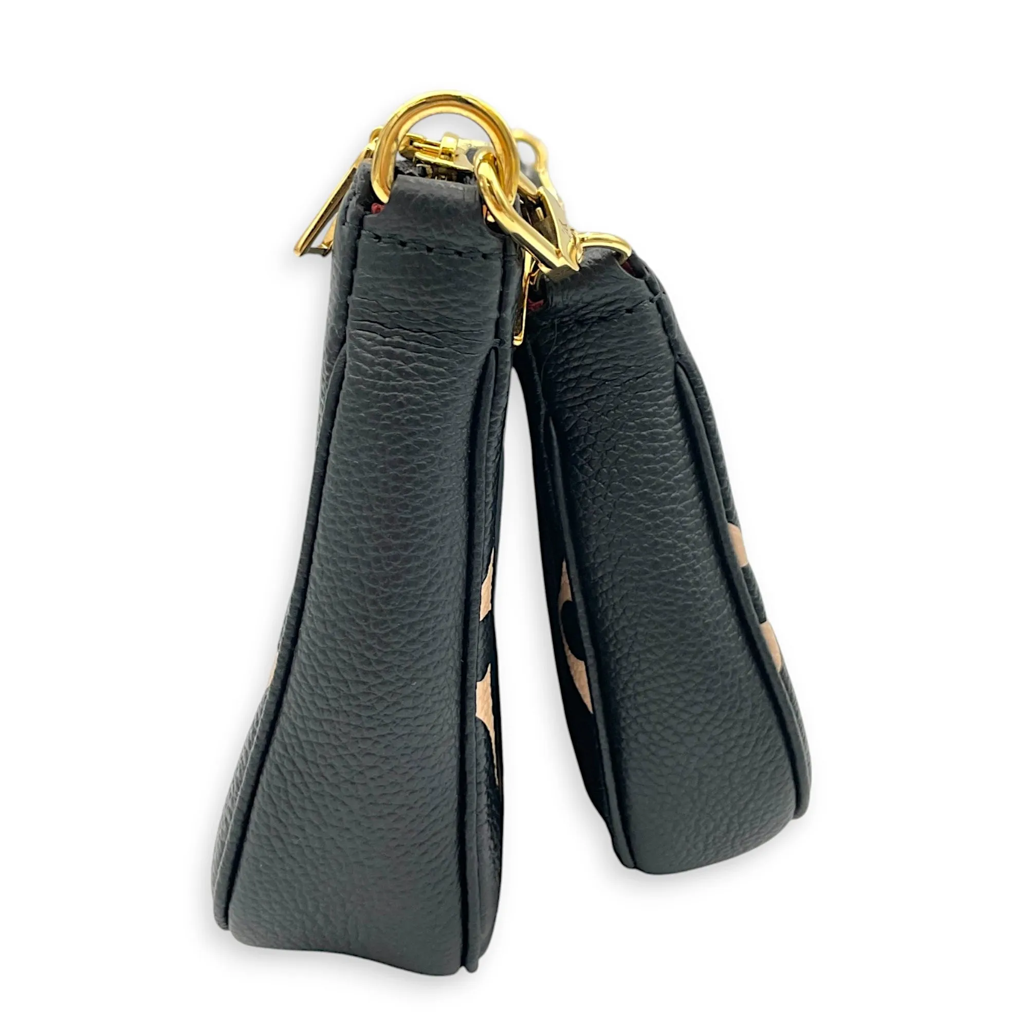 Multi-Pochette Accessoires Black Crossbody Bag in Monogram Empreinte Leather, Gold hardware