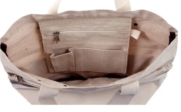 Natural Jute Canvas Tote Bag