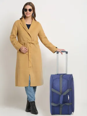 Navy Printed Medium Duffel Trolley Bag