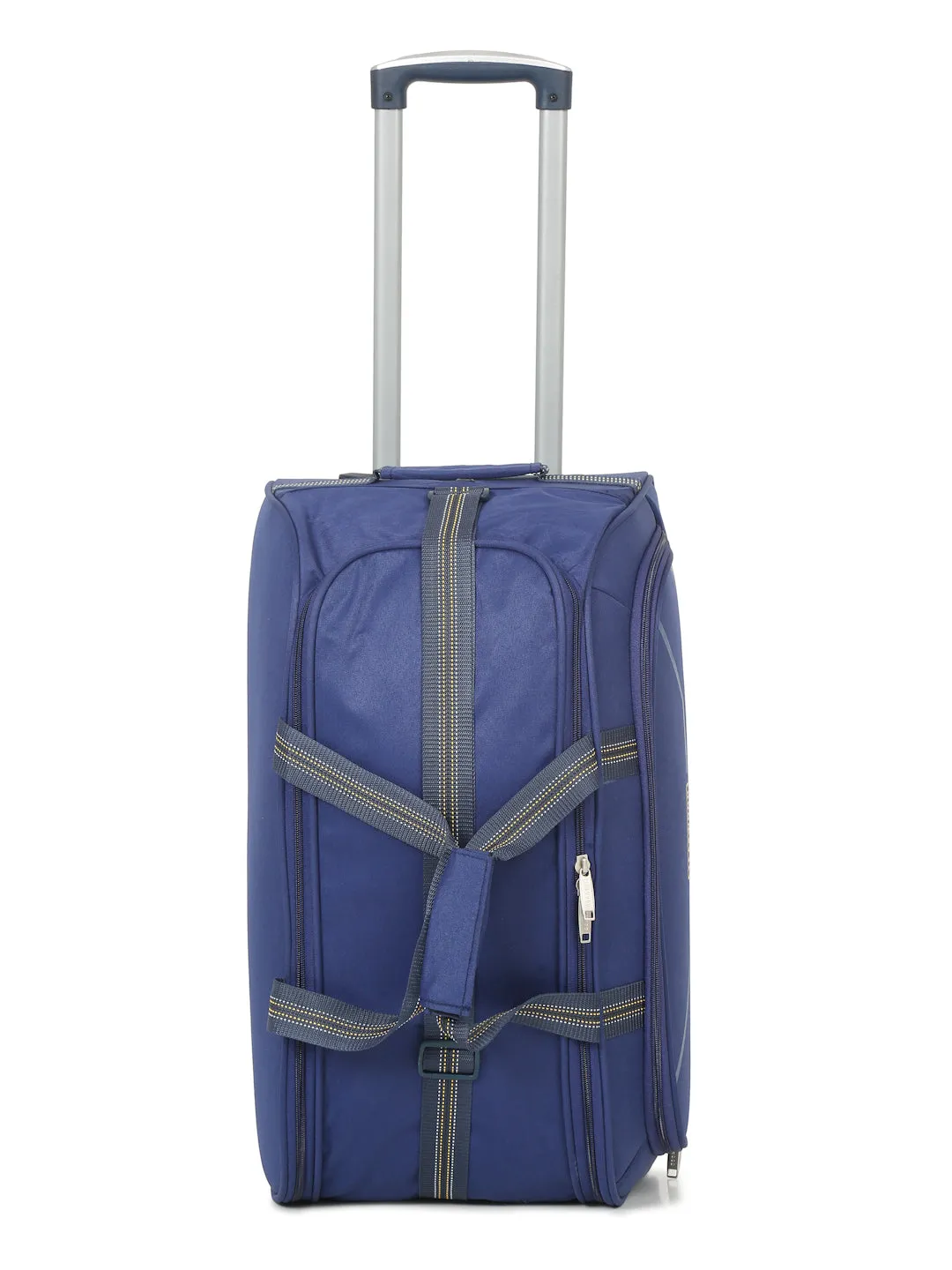 Navy Printed Medium Duffel Trolley Bag