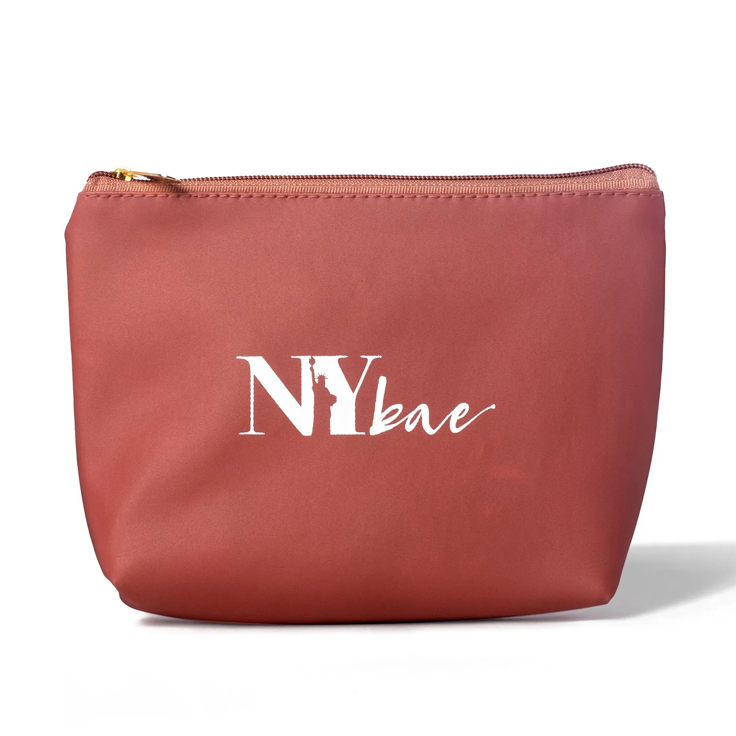 NY Bae Makeup Pouch | Travel Friendly | Multi Purpose Bag | Spacious - Rust