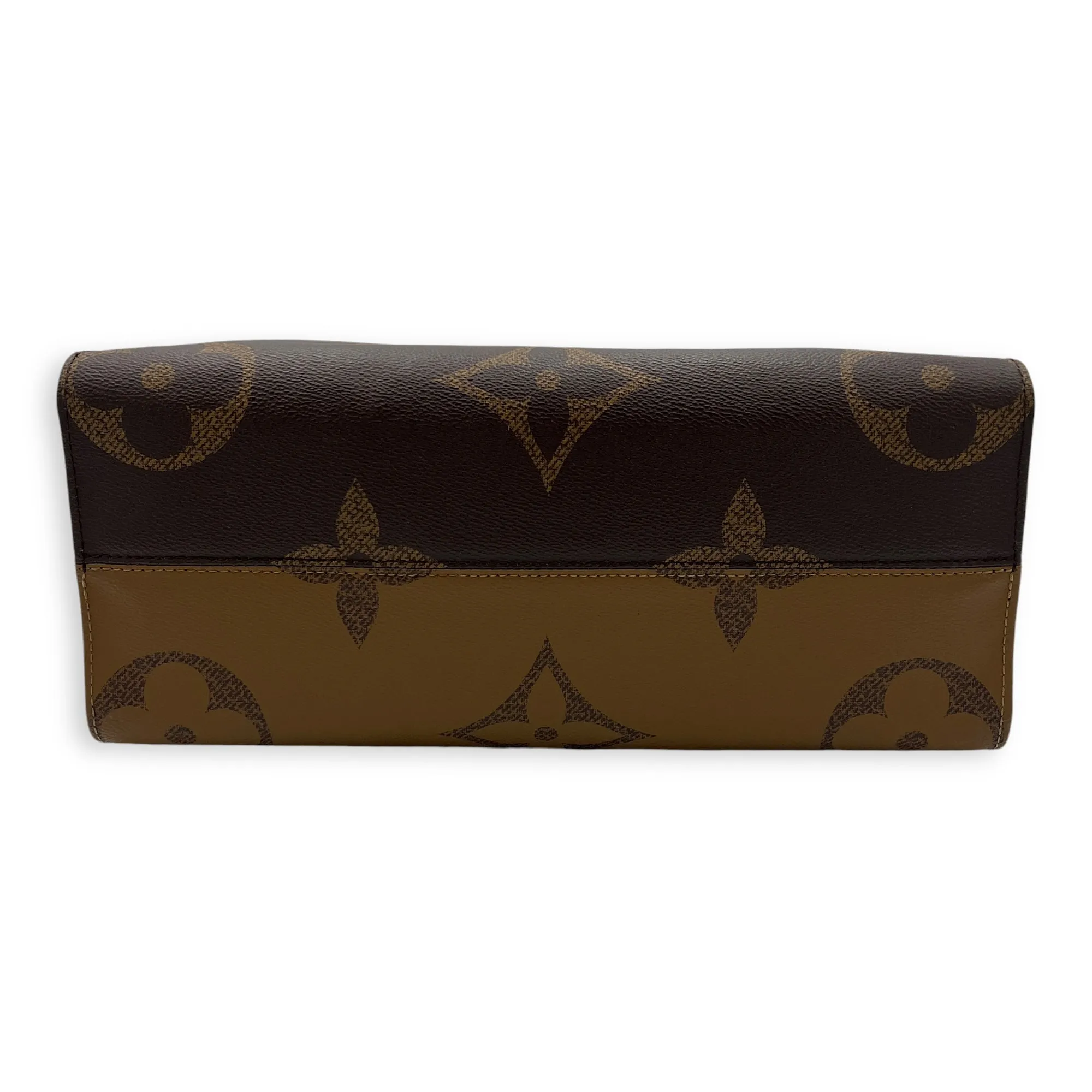 OnTheGo MM Brown Tote Bag in Monogram Coated Canvas, Gold hardware