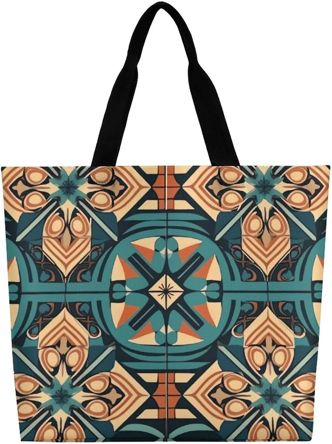 Pelican Bird Blue Sea Sky Beach Bag Reusable Tote Bag Foldable Grocery Bags Women Shopping Bags for Daily Essentials