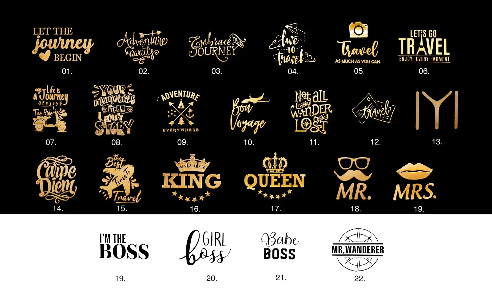 Personalized Passport Cover - Glided Grace Black