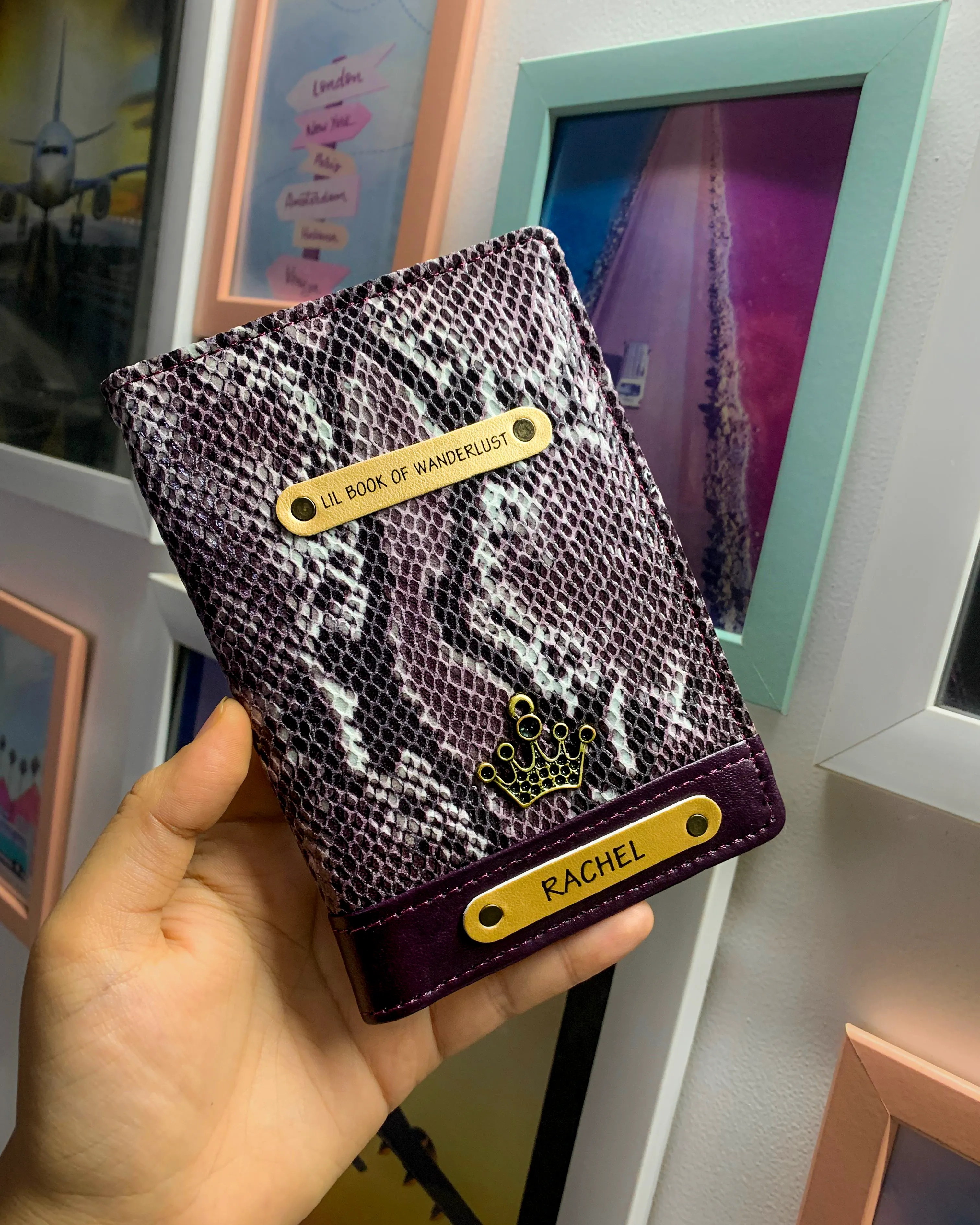 Personalized Passport Cover - Grape Globe-Trotter (Purple)