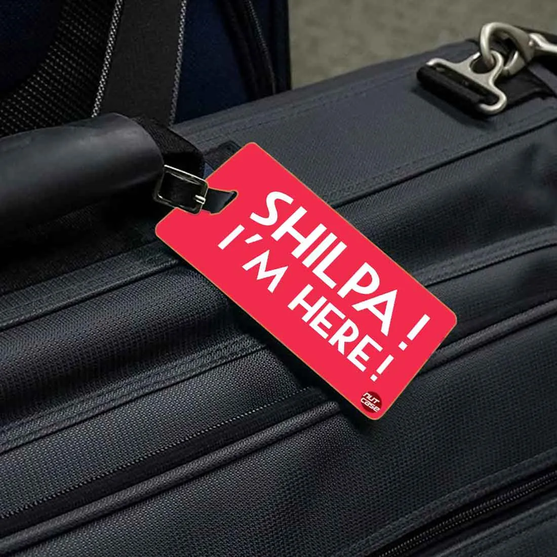 Personalized Suitcase Tags with Your Name Set of 2 - I Am Here