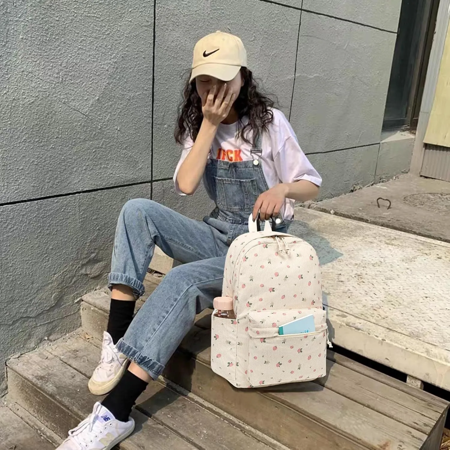 School Backpack for Teens Large Corduroy Bookbag Lightweight Girls Boys Casual High School College 17 inch Laptop Travel Bag
