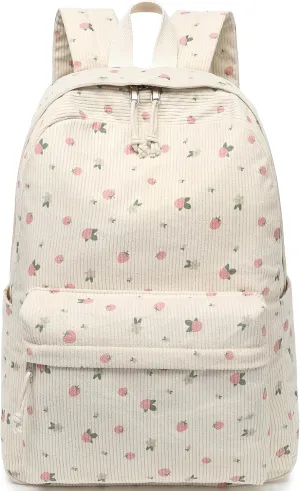 School Backpack for Teens Large Corduroy Bookbag Lightweight Girls Boys Casual High School College 17 inch Laptop Travel Bag