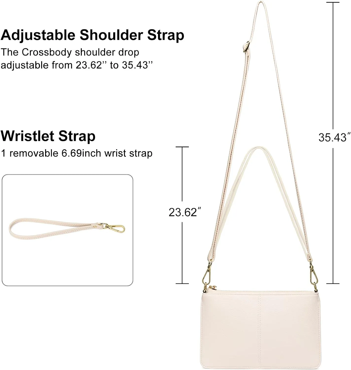 SENDEFN Leather Wristlet Clutch Small Women Crossbody Shoulder Bag Wallet Purses RIFD Card Slots