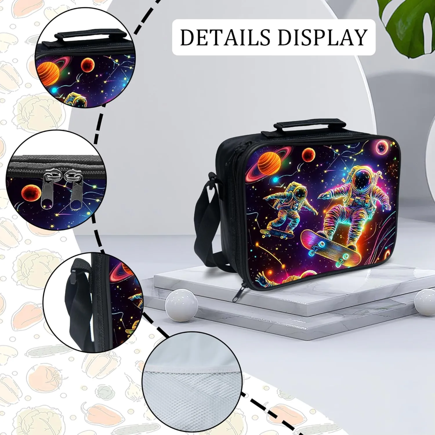 Tijuboni Kids Backpack for School Boys and Girls - 3pcs, Astronaut Spaceman School Backpack with Lunch Box and Pencil Case for Children Teens Bookbag 16 Inch Large Capacity
