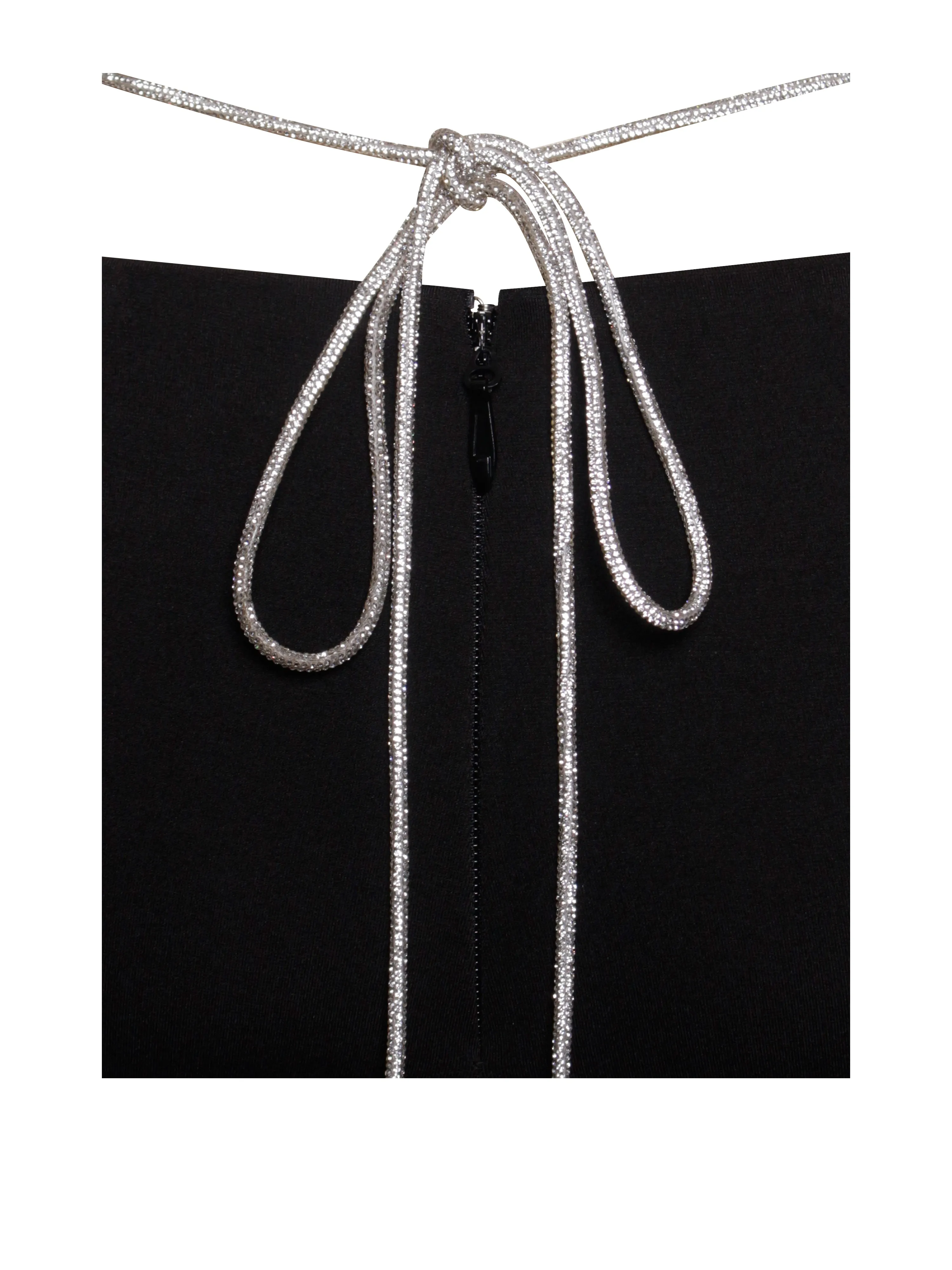 Tova Black Crystal Charming Waist Strap Flare Pants