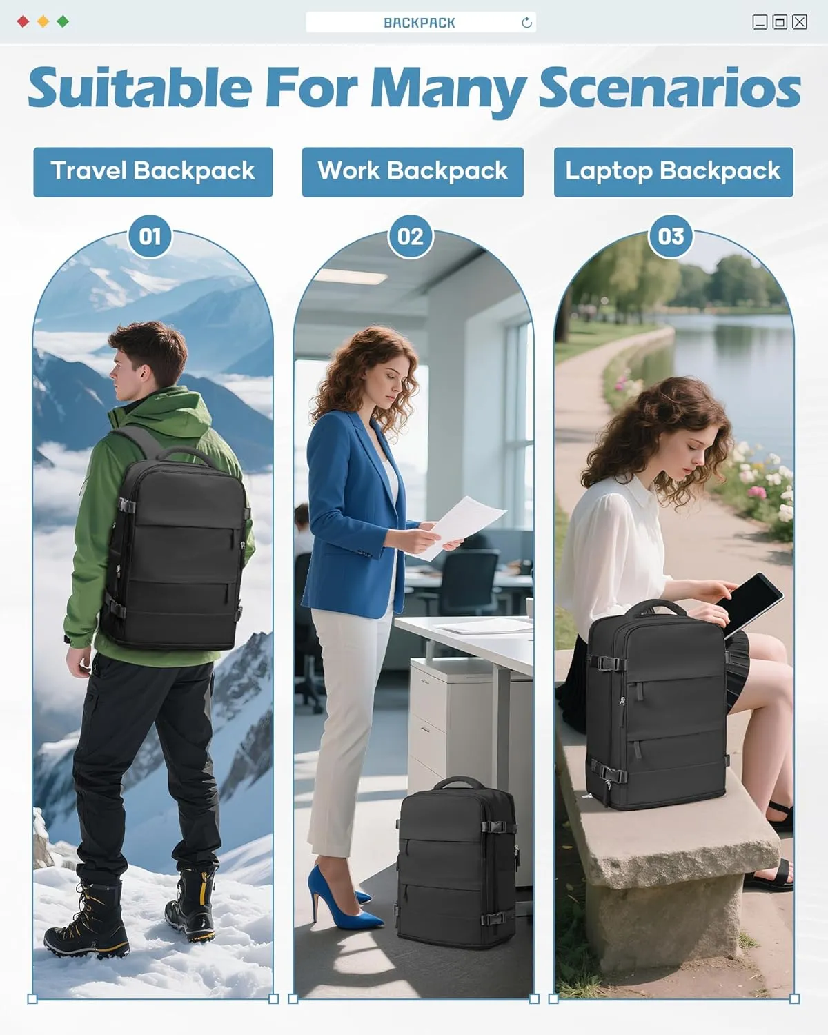 Travel Backpack For Women Men Carry On Backpack For Traveling On Airplanes Personal Item Travel Bag laptop backpacks