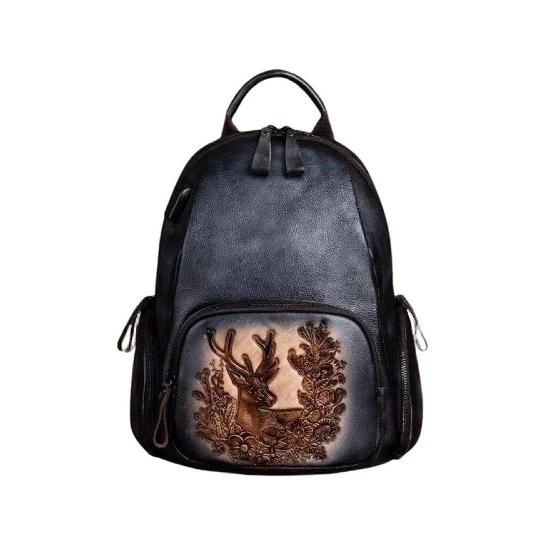 Tucci Di Lusso Vintage Luxury Mens Handmade Full Grain High Quality Leather Backpacks