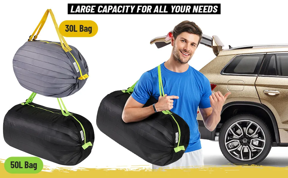 VonNova Foldable Travel Duffle Bag Large Capacity Weekender Bags with Zipper Beach Tote Bag for Storage Gym Shopping (Black  Grey 2 Sizes)