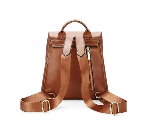 Womens Casual Genuine Leather Backpacks Vintage Shoulder Bag Travel Ladies Daypacks