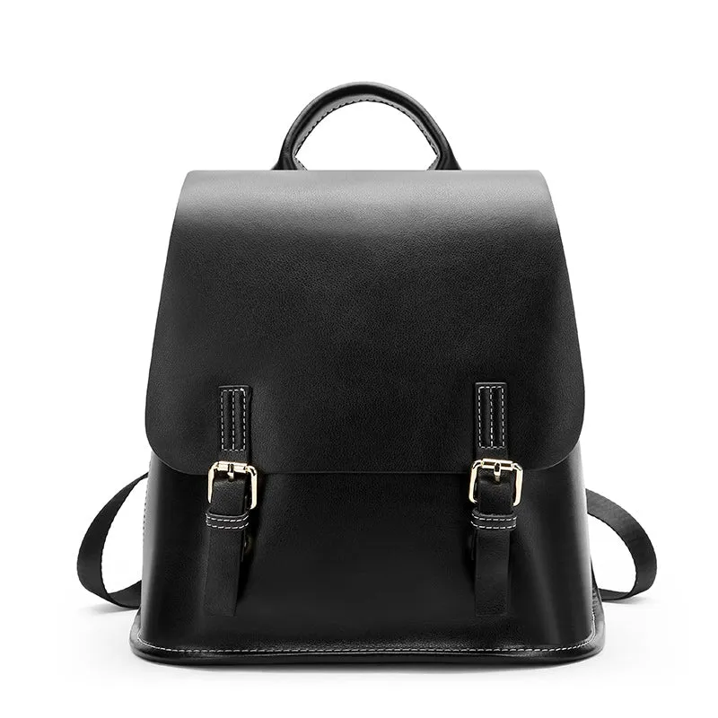 Womens Casual Genuine Leather Backpacks Vintage Shoulder Bag Travel Ladies Daypacks