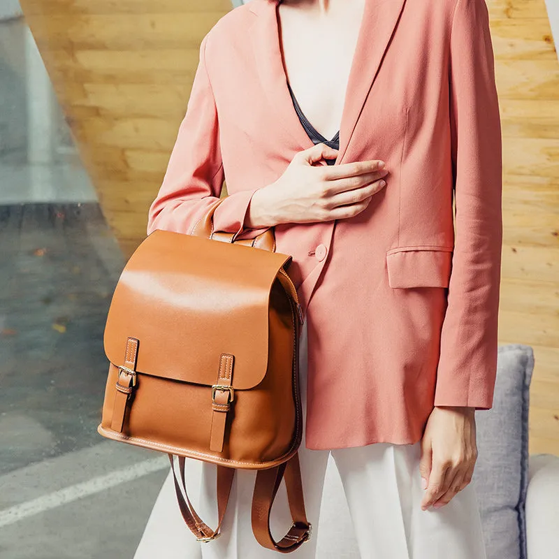 Womens Casual Genuine Leather Backpacks Vintage Shoulder Bag Travel Ladies Daypacks